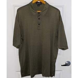 ARNOLD PALMER Polo Golf Shirt Green Stripe Size XXL 100% Cotton